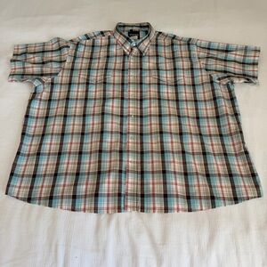 Vintage Men’s Wrangler Short Sleeve Multicolor Plaid Western Shirt 4X Pearl Snap